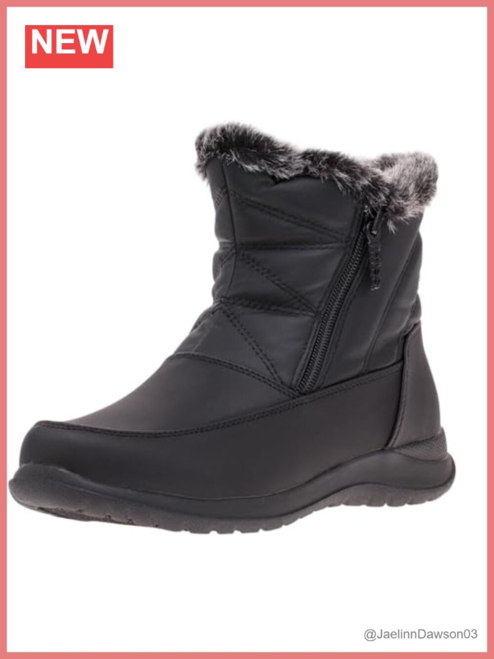 Women's Waterproof Insulated Snow Boots with Faux Fur Lining Calf High Zip